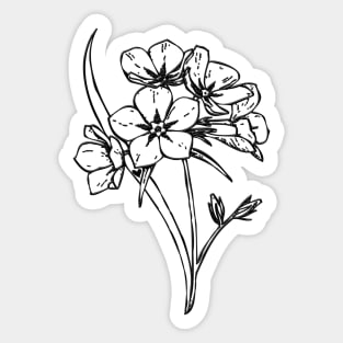 Flowers and Heart Sticker